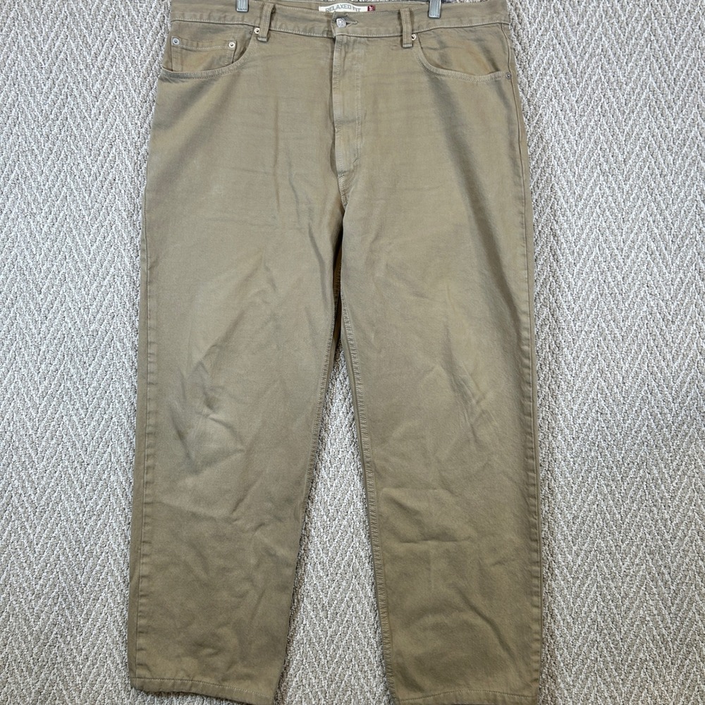 Y2K Vtg Levis Jeans Mens 40x32 550 Relaxed Fit Khaki Denim Pants Cotton Tapered